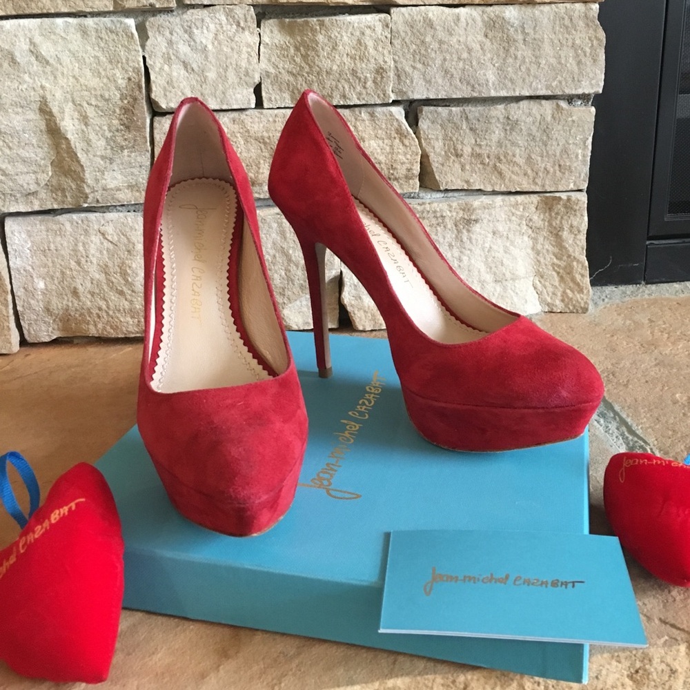 Jean-Michel Cazabat Lennox suede pumps red